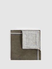 Reiss Olive Fiorello Linen Pocket Square - Image 1 of 4