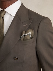 Reiss Olive Fiorello Linen Pocket Square - Image 2 of 4