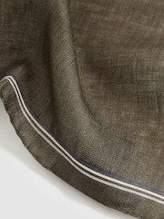 Reiss Olive Fiorello Linen Pocket Square - Image 4 of 4