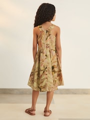 Reiss Khaki Anna 9-13 yrs Reiss | NYBG Floral-Print Midi Dress - Image 4 of 5