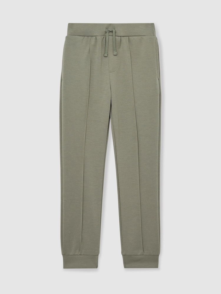 Verde salvia suave - Pantalones de chándal con cordón ajustable Premier Interlock de Reiss - Imagen 2 de 4