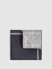 Reiss Navy Fiorello Linen Pocket Square - Image 1 of 4