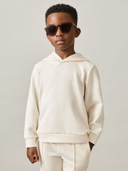 Off White - Reiss Fabien Interlock Jersey Hoodie - Imagen 2 de 4