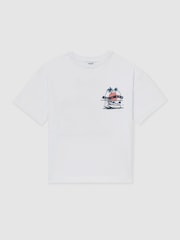Reiss White/Multi Jimmy 9-13 yrs Cotton Oversized Graphic-Print T-Shirt - Image 2 of 5
