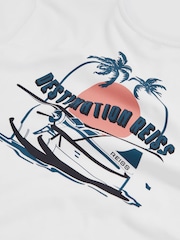 Reiss White/Multi Jimmy 9-13 yrs Cotton Oversized Graphic-Print T-Shirt - Image 5 of 5