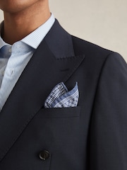 Reiss Navy Giulio Silk Medallion-Print Pocket Square - Image 2 of 5