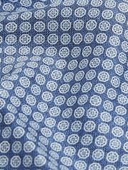 Reiss Navy Giulio Silk Medallion-Print Pocket Square - Image 4 of 5