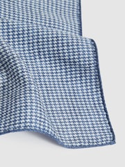 Reiss Navy Giulio Silk Medallion-Print Pocket Square - Image 5 of 5