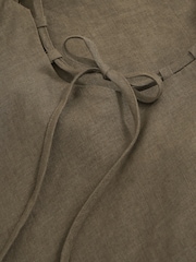 Reiss Khaki Roxanne Linen Double-Strap Slip Dress - Image 5 of 6