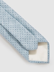 Azul suave - Reiss Aurelio Silk Pin-Dot Tie - Imagen 4 de 5