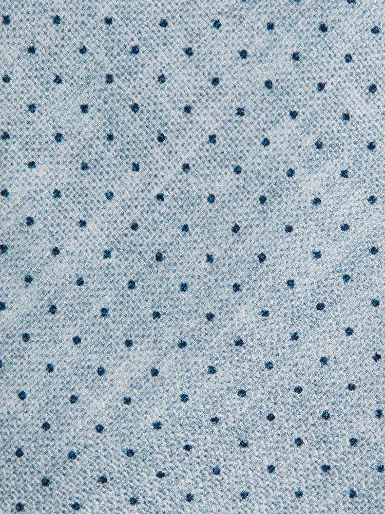 Reiss Soft Blue Aurelio Silk Pin-Dot Tie - Image 5 of 5 Reiss Soft Blue Aurelio Silk Pin-Dot Tie - Image 5 of 5