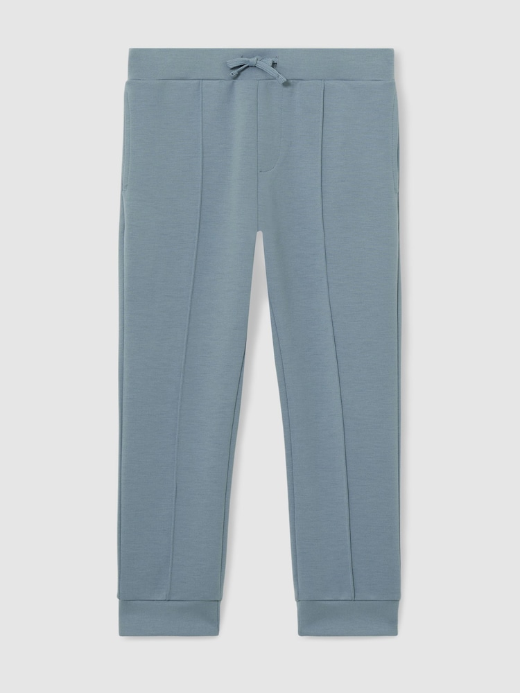 Reiss Soft Denim Blue Premier 3-9 yrs Interlock Drawstring Joggers - Image 2 of 4 Reiss Soft Denim Blue Premier 3-9 yrs Interlock Drawstring Joggers - Image 2 of 4