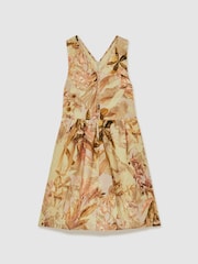 Reiss Khaki Anna 13-14 yrs Reiss | NYBG Floral-Print Midi Dress - Image 1 of 5