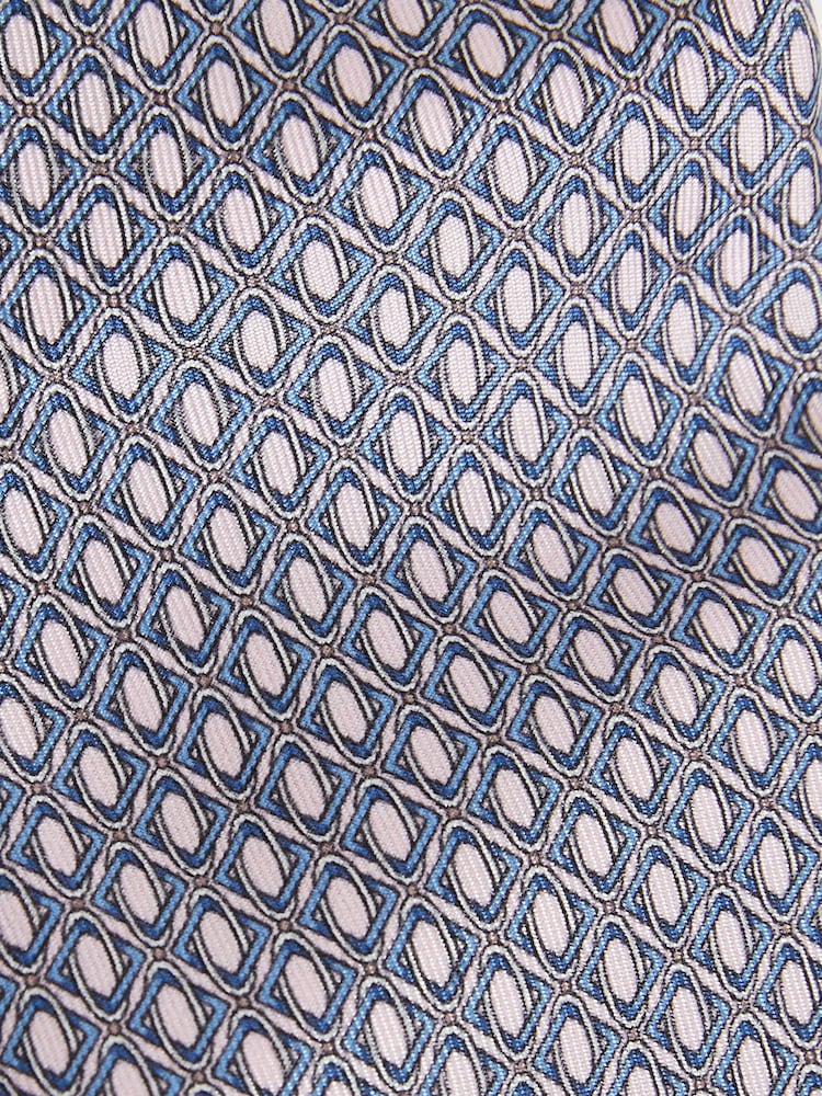 Reiss Soft Pink Caruso Silk Geometric-Print Tie - Image 4 of 4