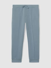 Weich, Denim-Blau - Reiss Premier Interlock Jogginghose mit Kordelzug - Bild 1 von 4