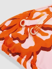 Reiss Pink/Orange Tina Printed Triangle Halter Neck Bikini Top - Image 5 of 5