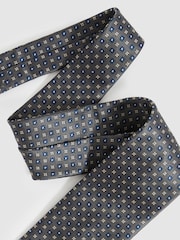 Reiss Charcoal Pelosa Foulard Silk Blend Floral Print Tie - Image 2 of 4
