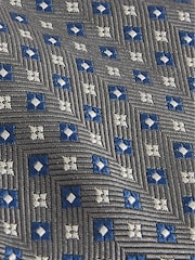 Reiss Charcoal Pelosa Foulard Silk Blend Floral Print Tie - Image 4 of 4