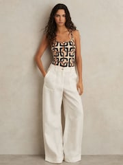 Reiss Florence Chain-Print Square-Neck Swimsuit - Image 3 of 7