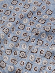 Reiss Indigo Blue Giotte Silk Medallion-Print Pocket Square - Image 4 of 4