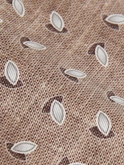 Reiss Soft Brown Melange Leone Silk Geometric Print Tie - Image 4 of 4