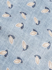 Reiss Soft Blue Melange Leone Silk Geometric Print Tie - Image 4 of 4