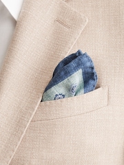 Reiss Soft Sage Giotte Silk Medallion-Print Pocket Square - Image 2 of 4