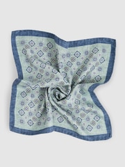 Reiss Soft Sage Giotte Silk Medallion-Print Pocket Square - Image 3 of 4