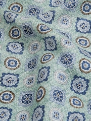 Reiss Soft Sage Giotte Silk Medallion-Print Pocket Square - Image 4 of 4