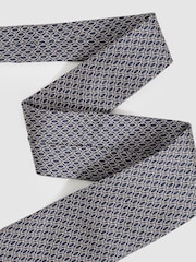 Reiss Navy Caruso Silk Geometric-Print Tie - Image 2 of 4