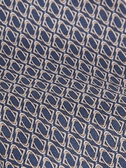 Reiss Navy Caruso Silk Geometric-Print Tie - Image 4 of 4