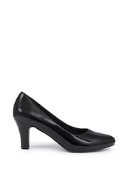 Pavers Black Cone Heeled Court Shoes - Image 1 of 5