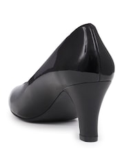 Pavers Black Cone Heeled Court Shoes - Image 3 of 5