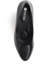 Pavers Black Cone Heeled Court Shoes - Image 4 of 5
