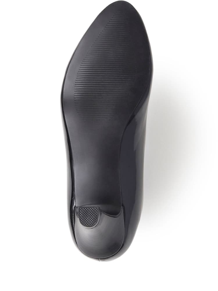 Pavers Black Cone Heeled Court Shoes - Image 5 of 5