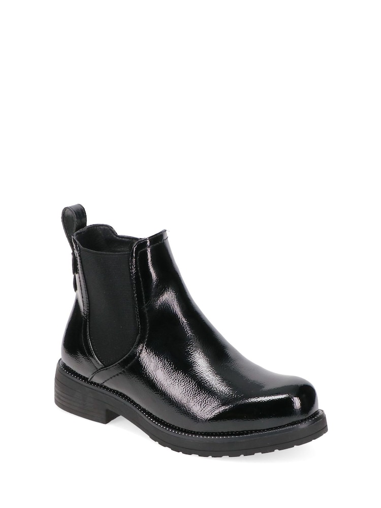 Pavers Black Wide Fit Chelsea Boots - Image 2 of 5