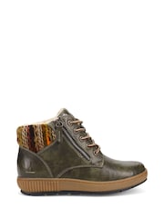 Pavers Green Knitted Cuff Lace-Up Boots - Image 1 of 5