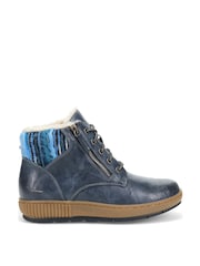 Pavers Blue Knitted Cuff Lace-Up Boots - Image 1 of 5