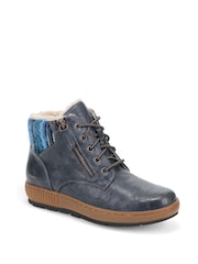Pavers Blue Knitted Cuff Lace-Up Boots - Image 2 of 5