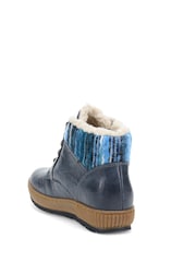 Pavers Blue Knitted Cuff Lace-Up Boots - Image 3 of 5
