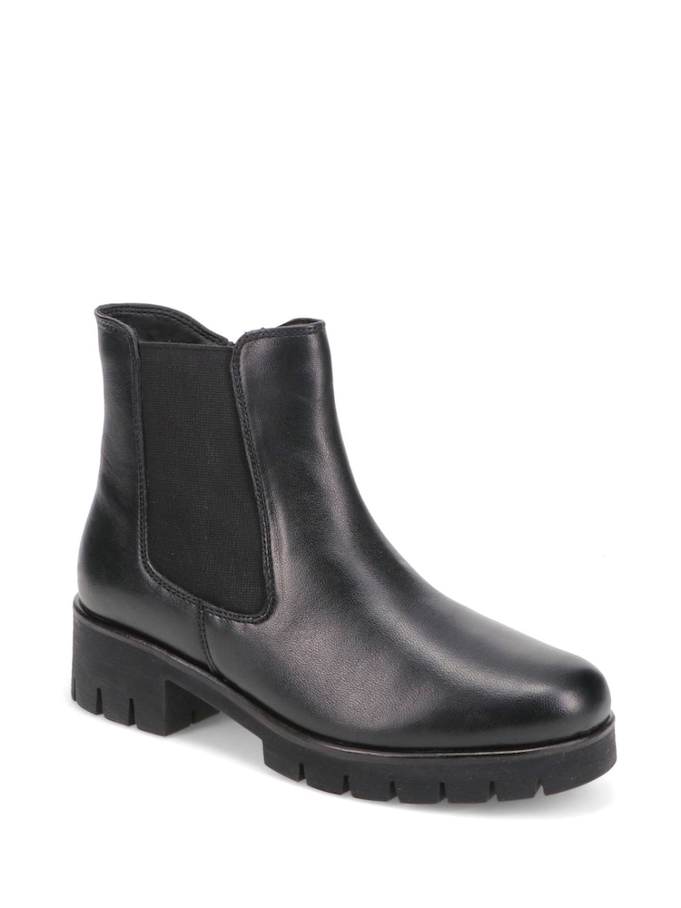 Pavers Black Chunky Leather Chelsea Boots - Image 2 of 5