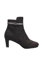 Pavers Black Platform Heeled Ankle Boots - Image 1 of 2