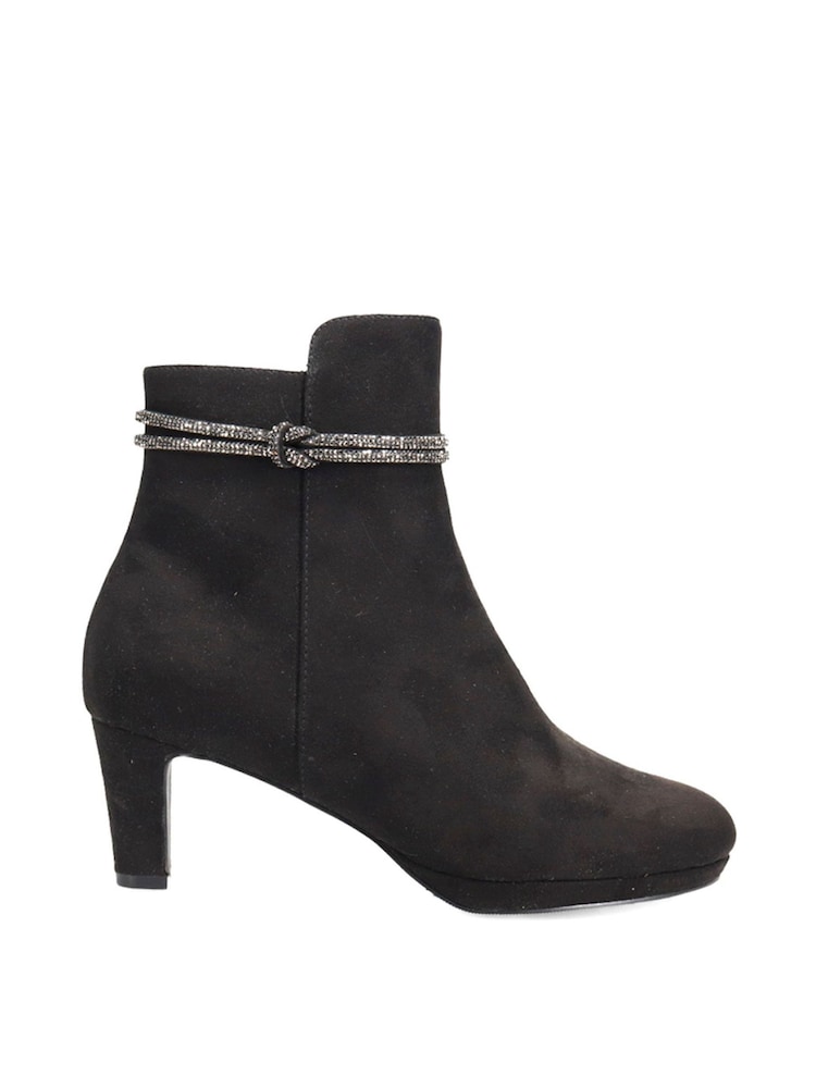 Pavers Black Platform Heeled Ankle Boots - Image 1 of 2