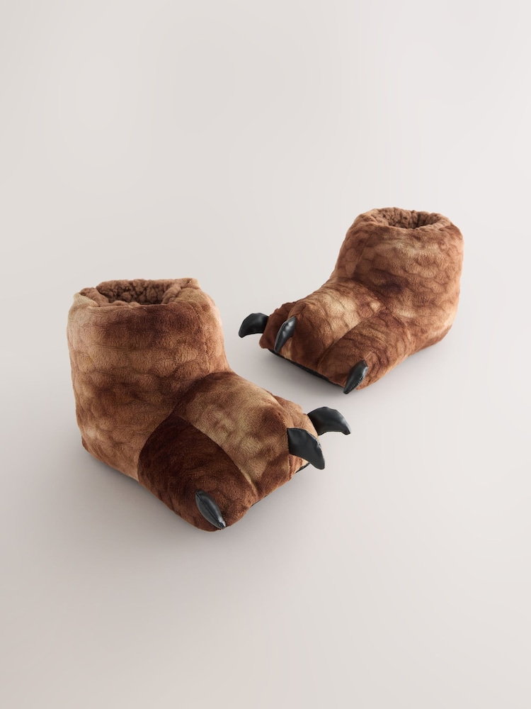 Brown Dinosaur Claw 3D Slipper Boots - Image 1 of 5
