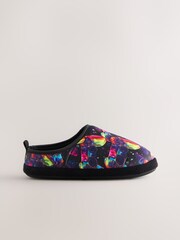 Black Multicoloured Gamer Warm Lined Slipper Mules - Image 2 of 5
