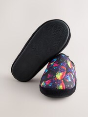 Black Multicoloured Gamer Warm Lined Slipper Mules - Image 5 of 5
