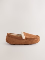 Tan Brown Cosy Moccasin Slippers - Image 2 of 6