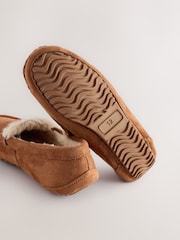 Tan Brown Cosy Moccasin Slippers - Image 4 of 6