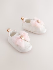 Belo-roza - Baker by Ted Baker Baby Girls Organza Bow Padders Trainers - Slika 1 iz 5