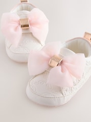 Belo-roza - Baker by Ted Baker Baby Girls Organza Bow Padders Trainers - Slika 3 iz 5
